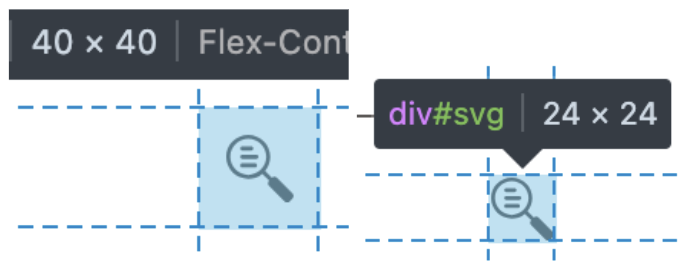 minimum size of icons